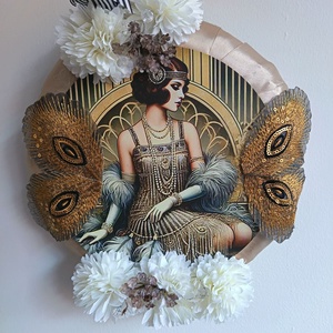 Kopogtató Gatsby stílusban, Otthon & Életmód, Dekoráció, Ajtó- és ablak dekoráció, Ajtódísz & Kopogtató, Virágkötés, MESKA