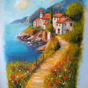 Parti sétány - művészet - festmény - olajfestmény - Meska.hu