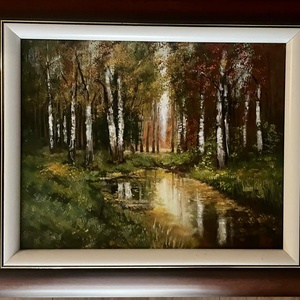 Nyírfa erdő olajfestmény - művészet - festmény - olajfestmény - Meska.hu