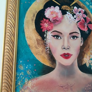 Keleti szépség c. olajfestmény aranyszínű minőségi fakerettel - művészet - festmény - olajfestmény - Meska.hu