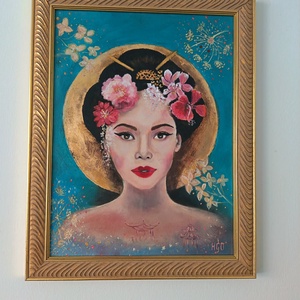 Keleti szépség c. olajfestmény aranyszínű minőségi fakerettel, Művészet, Festmény, Olajfestmény, Festészet, MESKA