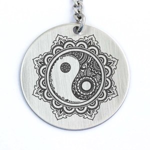 Jin-jang acél medálos kulcstartó, Táska & Tok, Kulcstartó & Táskadísz, Kulcstartó, , MESKA