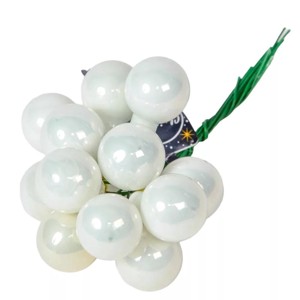 Üveggömb pick 2 cm - téli fehér - fényes 12 db, Kellékek & szerszámok, Dekorációs kellékek, Üveggömb pick, , MESKA