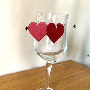 Fülbevaló bőrből,  heart, Ékszer, Fülbevaló, Lógó fülbevaló, Bőrművesség, MESKA