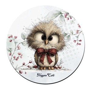 Cuki téli bagoly nagy masnival mintás pohár alátét, , , MESKA