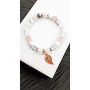 Tündöklő kristálykarkötő rosegold díszítéssel, Ékszer, Karkötő, Ásványkarkötő, , MESKA