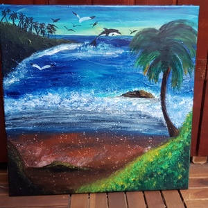 Nyugalom szigete akril festmény 50x50cm - művészet - festmény - akril - Meska.hu