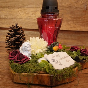 Mindszenteki sírdísz/ kegyeleti dísz  - otthon & életmód - vallás - temetkezési tárgy - sírkoszorú, kegyeleti koszorú - Meska.hu