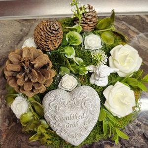 Mindszenteki sírdísz/ kegyeleti dísz  - otthon & életmód - vallás - temetkezési tárgy - sírkoszorú, kegyeleti koszorú - Meska.hu