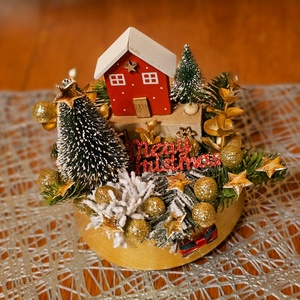 Karácsonyi asztaldísz  - karácsony - karácsonyi lakásdekoráció - ünnepi asztaldekoráció - Meska.hu