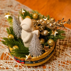 Karácsonyi asztaldísz  - karácsony - karácsonyi lakásdekoráció - ünnepi asztaldekoráció - Meska.hu