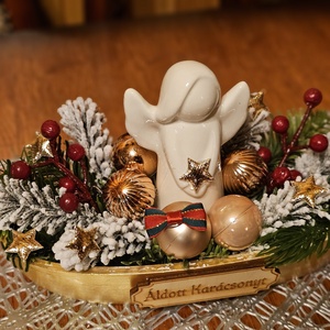 Karácsonyi asztaldísz  - karácsony - karácsonyi lakásdekoráció - ünnepi asztaldekoráció - Meska.hu