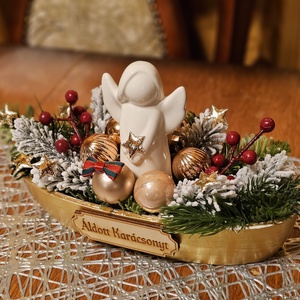 Karácsonyi asztaldísz  - karácsony - karácsonyi lakásdekoráció - ünnepi asztaldekoráció - Meska.hu