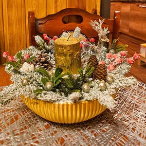 Téli asztaldísz  - karácsony - karácsonyi lakásdekoráció - karácsonyi lakásdíszek - Meska.hu