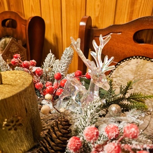 Téli asztaldísz  - karácsony - karácsonyi lakásdekoráció - karácsonyi lakásdíszek - Meska.hu