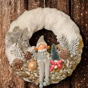 Téli ajtókopogtató , Karácsony, Adventi díszek, Adventi ajtódísz, , MESKA