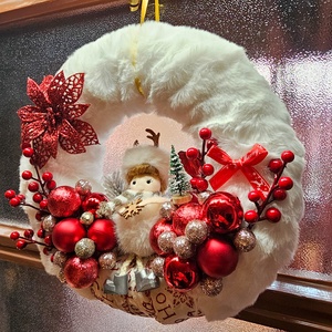 Téli ajtókopogtató  - karácsony - karácsonyi lakásdekoráció - karácsonyi ajtódíszek - Meska.hu