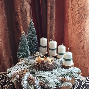 Adventi koszorú , Karácsony, Adventi díszek, Adventi koszorú, Famegmunkálás, MESKA