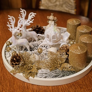 Adventi koszorú- Arany Téli Varázslat  - Meska.hu