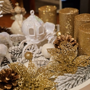 Adventi koszorú- Arany Téli Varázslat  - karácsony - adventi díszek - adventi koszorú - Meska.hu