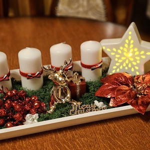 Adventi koszorú  Téli Csillagfény, Karácsony, Adventi díszek, Adventi koszorú, Virágkötés, MESKA