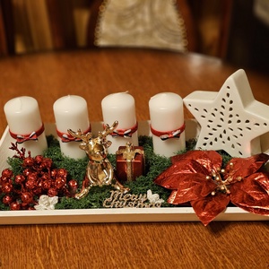 Adventi koszorú  Téli Csillagfény - karácsony - adventi díszek - adventi koszorú - Meska.hu