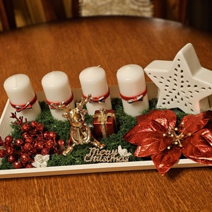 Adventi koszorú  Téli Csillagfény - karácsony - adventi díszek - adventi koszorú - Meska.hu