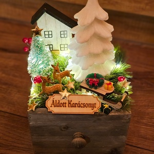 Téli asztaldísz , Karácsony, Adventi díszek, Adventi asztaldísz, Virágkötés, MESKA