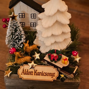 Téli asztaldísz  - karácsony - adventi díszek - adventi asztaldísz - Meska.hu