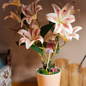 Liliom asztaldísz cserépben � gondozásmentes ajándék - Meska.hu