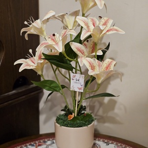 Liliom asztaldísz cserépben � gondozásmentes, Otthon & Életmód, Dekoráció, Virágdísz és tartó, Virágdíszek, Asztali virágdísz, Virágkötés, Mindenmás, MESKA