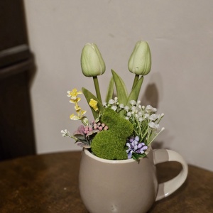 Tavaszi asztaldísz , Otthon & Életmód, Dekoráció, Asztal és polc dekoráció, Asztaldísz, Virágkötés, MESKA