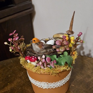 Madárfészkes tavaszi asztaldekor, Otthon & Életmód, Dekoráció, Asztal és polc dekoráció, Asztaldísz, Virágkötés, MESKA
