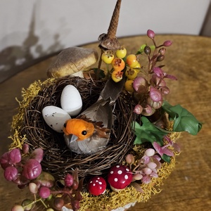 Madárfészkes tavaszi asztaldekor - otthon & életmód - dekoráció - asztal és polc dekoráció - asztaldísz - Meska.hu