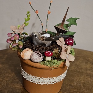 Madárfészkes tavaszi asztaldekor, Otthon & Életmód, Dekoráció, Asztal és polc dekoráció, Asztaldísz, Virágkötés, MESKA