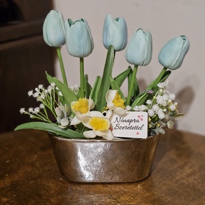 Nőnapra tulipános asztaldísz  - Meska.hu