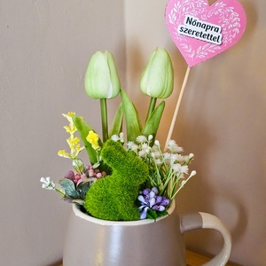 Nőnapra ajándékozható asztaldísz , Otthon & Életmód, Virágdekoráció, Virágdíszek, Virágdísz kaspóban, Virágkötés, MESKA