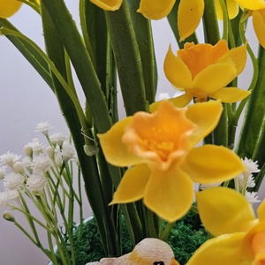 Nárcisz kaspóban  - otthon & életmód - virágdekoráció - virágdíszek - virágdísz kaspóban - Meska.hu