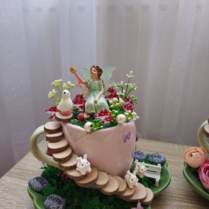 Mini tündérkert világítással  - otthon & életmód - dekoráció - asztal és polc dekoráció - asztaldísz - Meska.hu