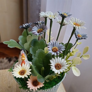 Tavaszváró asztaldísz  - otthon & életmód - virágdekoráció - virágdíszek - virágdísz kaspóban - Meska.hu