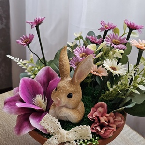 Tavaszi asztaldísz  - otthon & életmód - virágdekoráció - virágdíszek - virágdísz kaspóban - Meska.hu