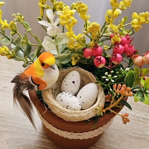 Madaras asztaldísz  - otthon & életmód - virágdekoráció - virágdíszek - virágdísz kaspóban - Meska.hu