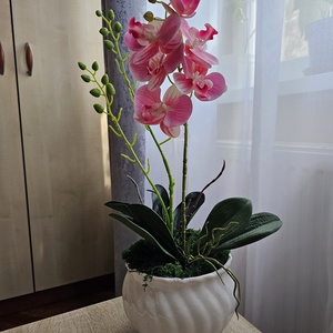 Prémium gumiorchidea - otthon & életmód - virágdekoráció - virágdíszek - virágdísz kaspóban - Meska.hu