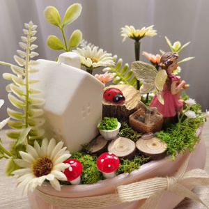 Tündérkert dekoráció  - otthon & életmód - virágdekoráció - virágdíszek - virágdísz kaspóban - Meska.hu