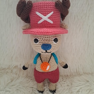 Chopper horgolt figura, One Piece-ből - játék & sport - plüssállat & játékfigura - más figura - Meska.hu