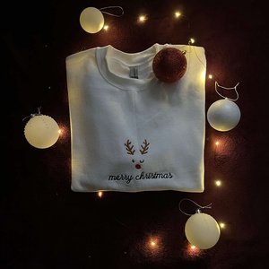 Merry Christmas karácsonyi pulóver, Karácsony, Karácsonyi ruházat, Karácsonyi póló & pulcsi, Hímzés, MESKA