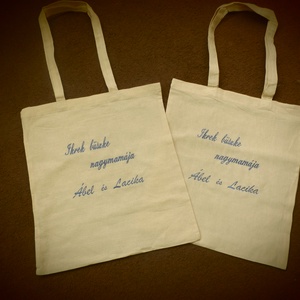 Egyedi szöveggel hímzett vászontáska -  - Meska.hu
