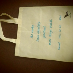 Egyedi szöveggel hímzett vászontáska -  - Meska.hu