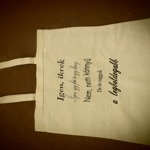 Egyedi szöveggel hímzett vászontáska -  - Meska.hu