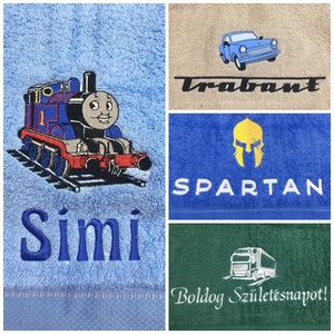 Himzett törölköző egyedi névvel, mintával ! - otthon & életmód - fürdőszoba - törölköző - Meska.hu